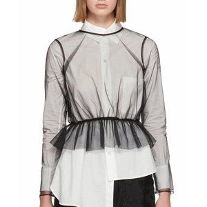 CDG - SSENSE - Noir Kei Ninomiya Black Tulle Top